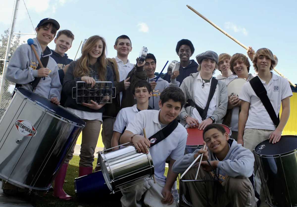 Campbell Hall students from 2006 pose with their instruments.